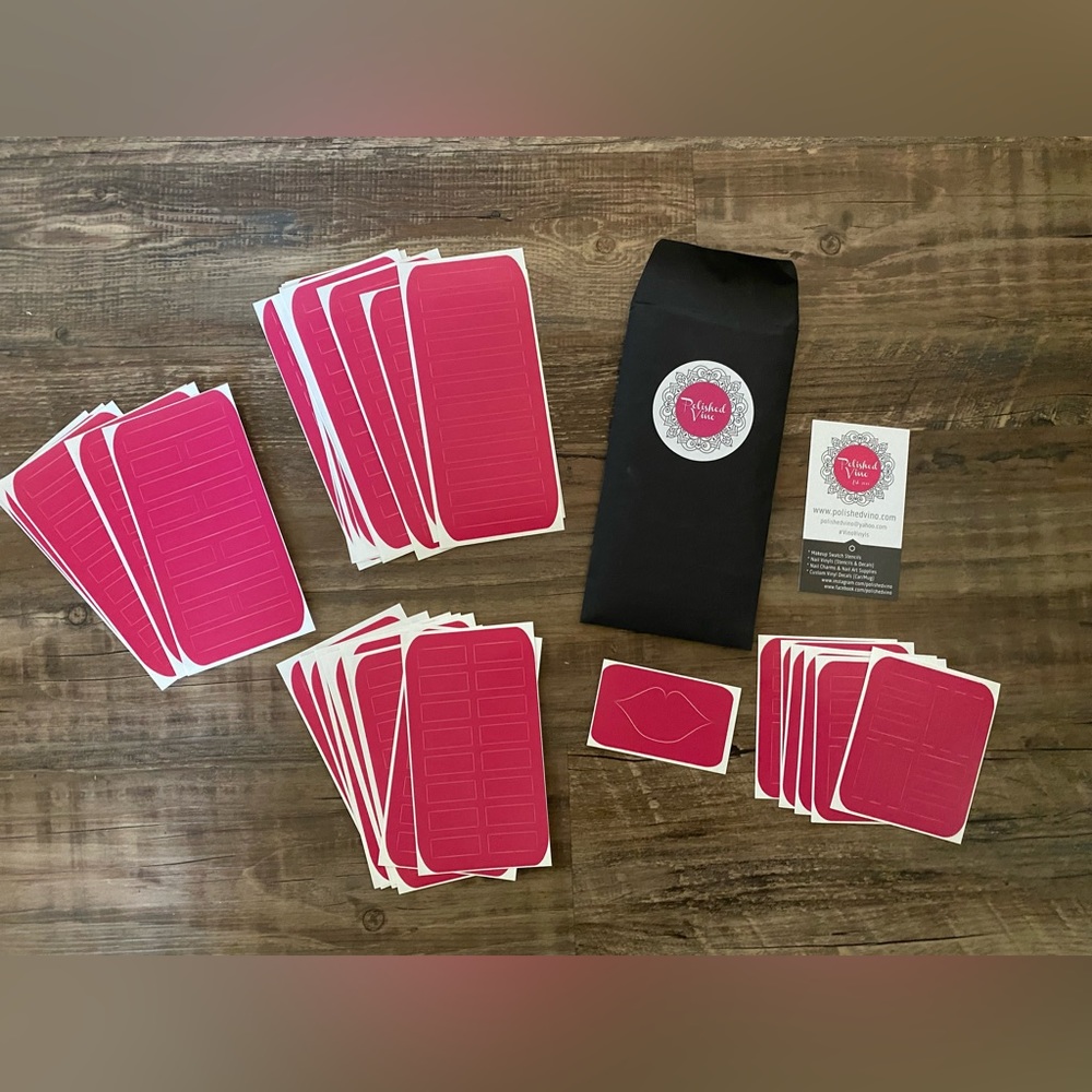 Polished Vino makeup swatch stencils